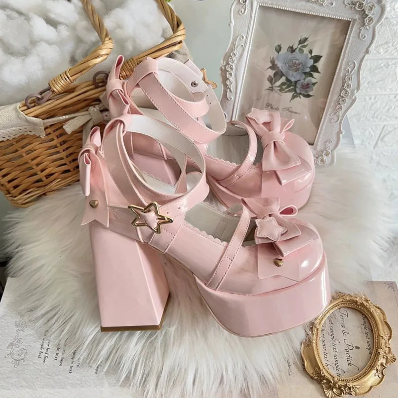 Beauty Bunny~Star Prayer~Kawaii Lolita Shoes Round Toe Summer Heels