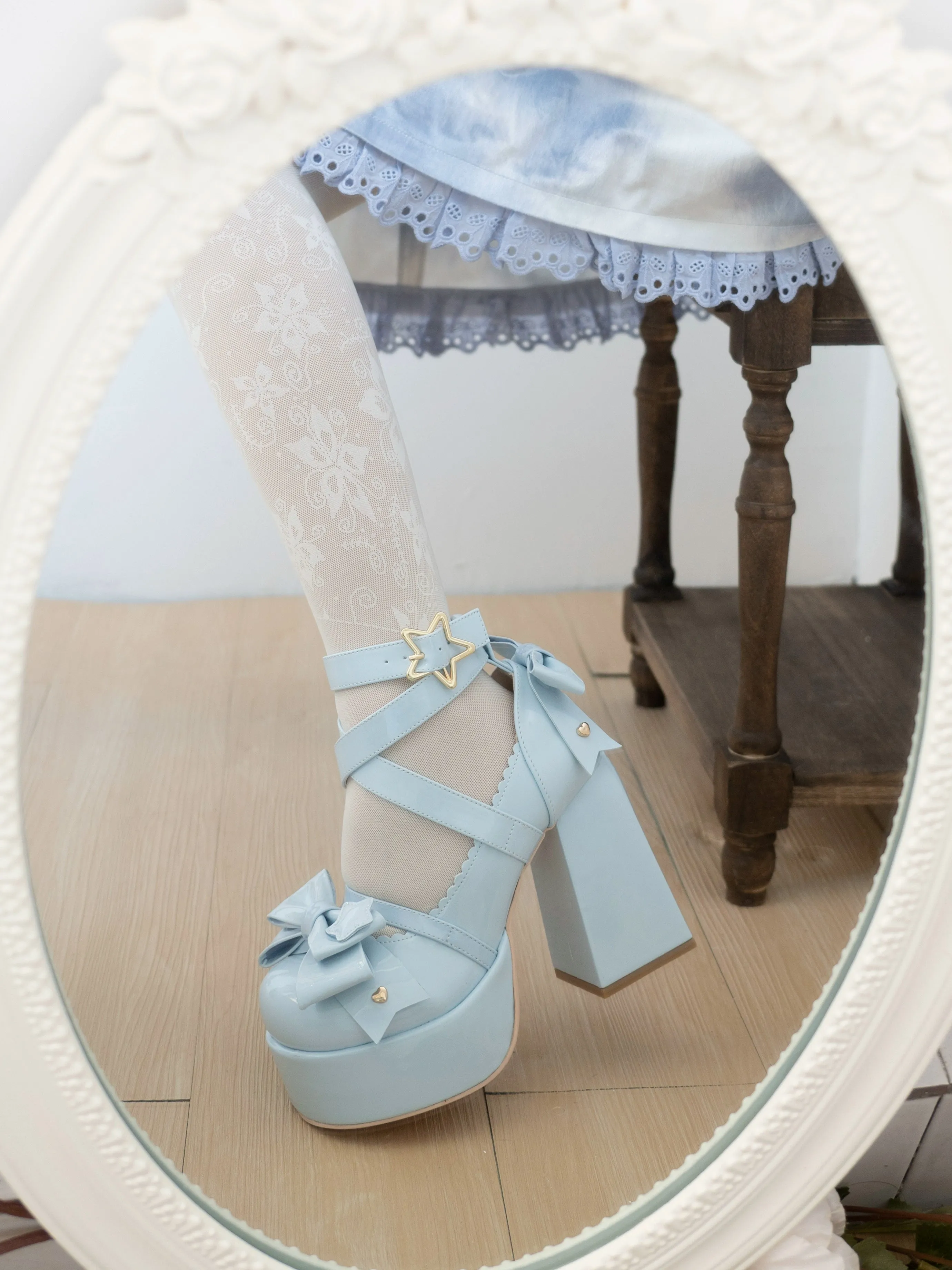 Beauty Bunny~Star Prayer~Kawaii Lolita Shoes Round Toe Summer Heels