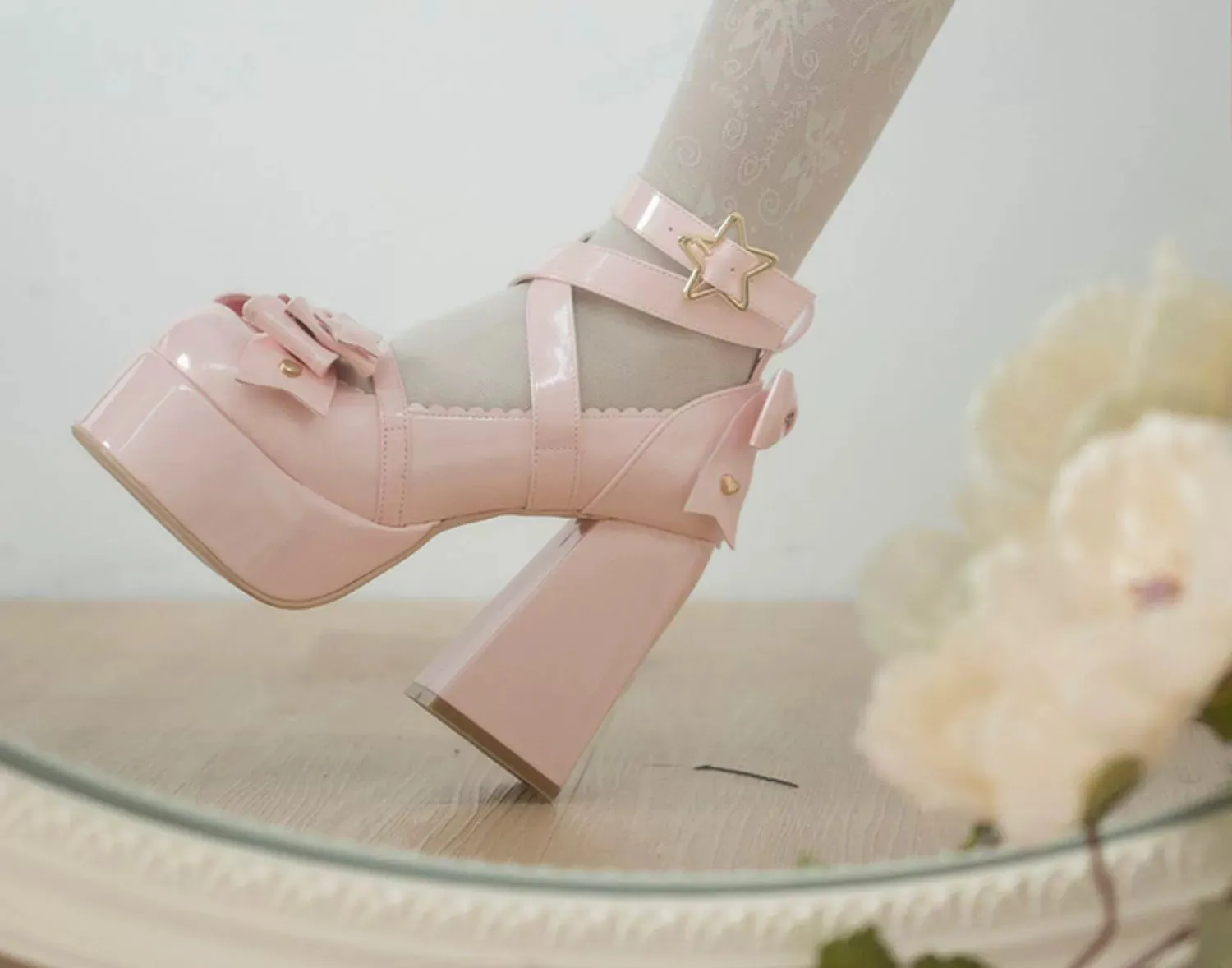 Beauty Bunny~Star Prayer~Kawaii Lolita Shoes Round Toe Summer Heels