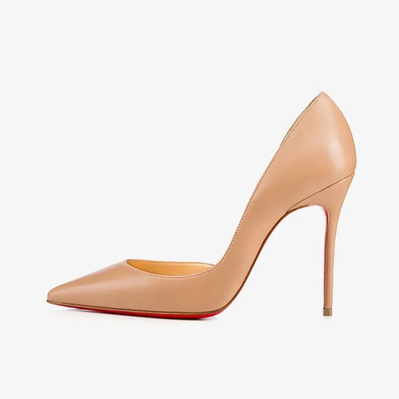 Beige calf Leather Stiletto Pump