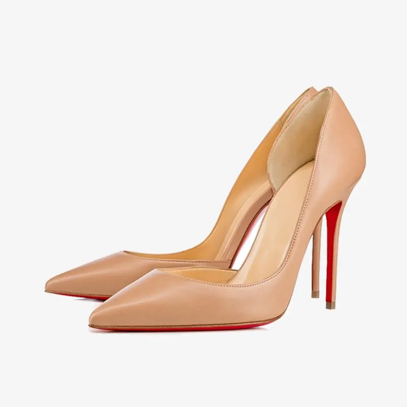 Beige calf Leather Stiletto Pump