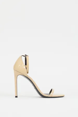 Beige Patent Leather Jane Heel
