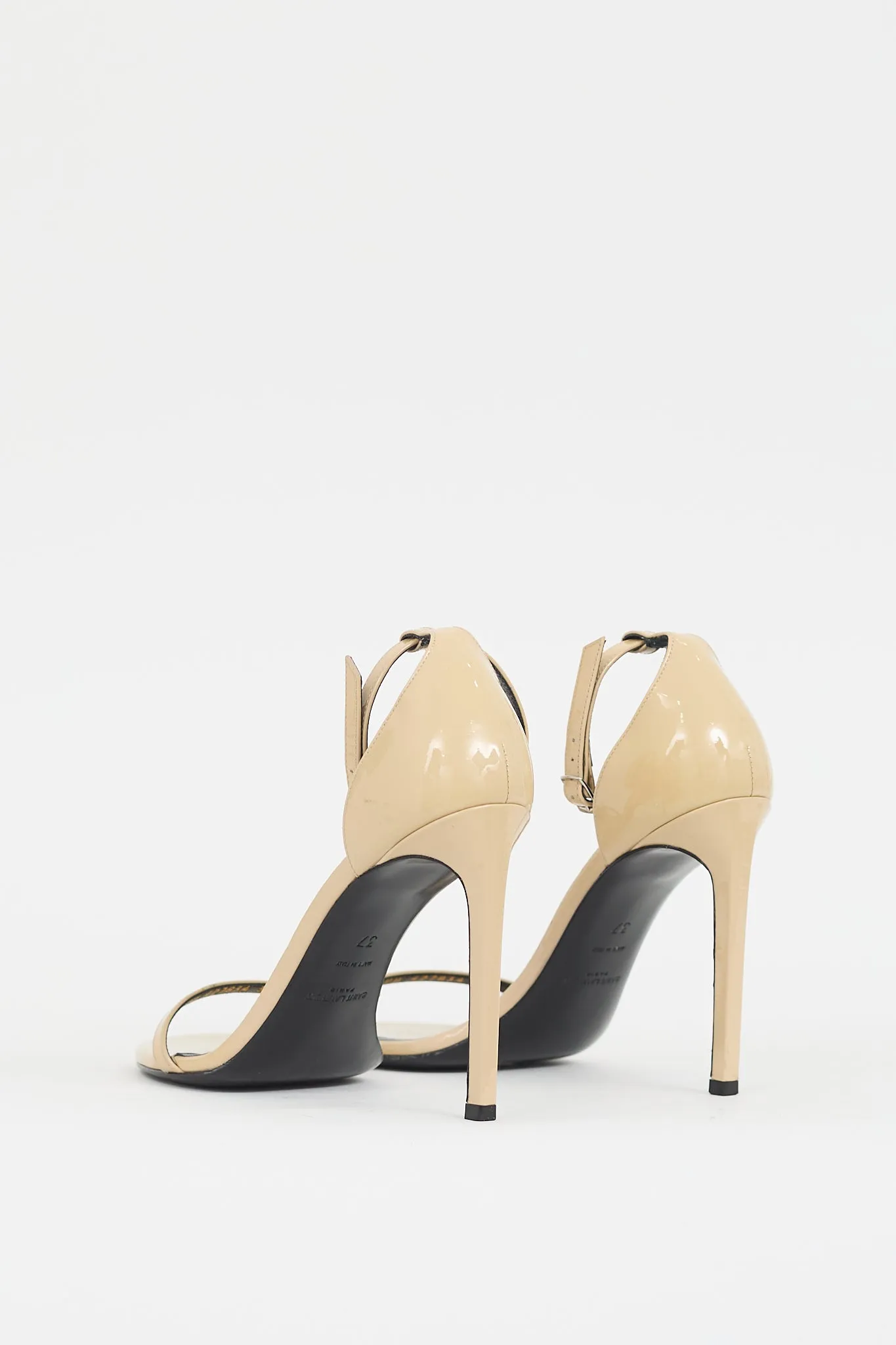 Beige Patent Leather Jane Heel