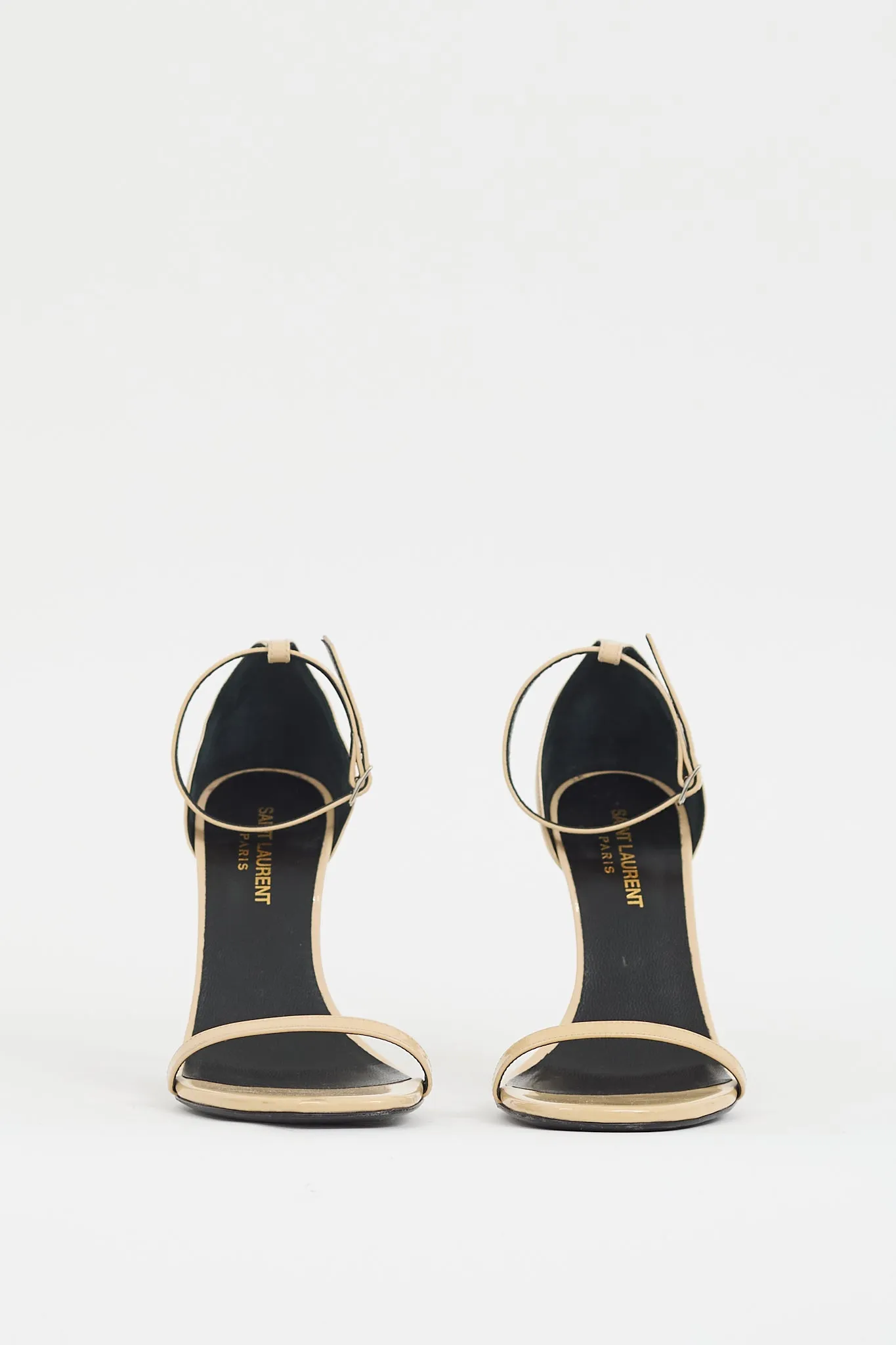 Beige Patent Leather Jane Heel