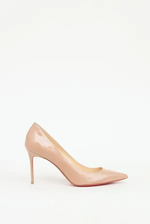Beige Patent Leather Kate Heel