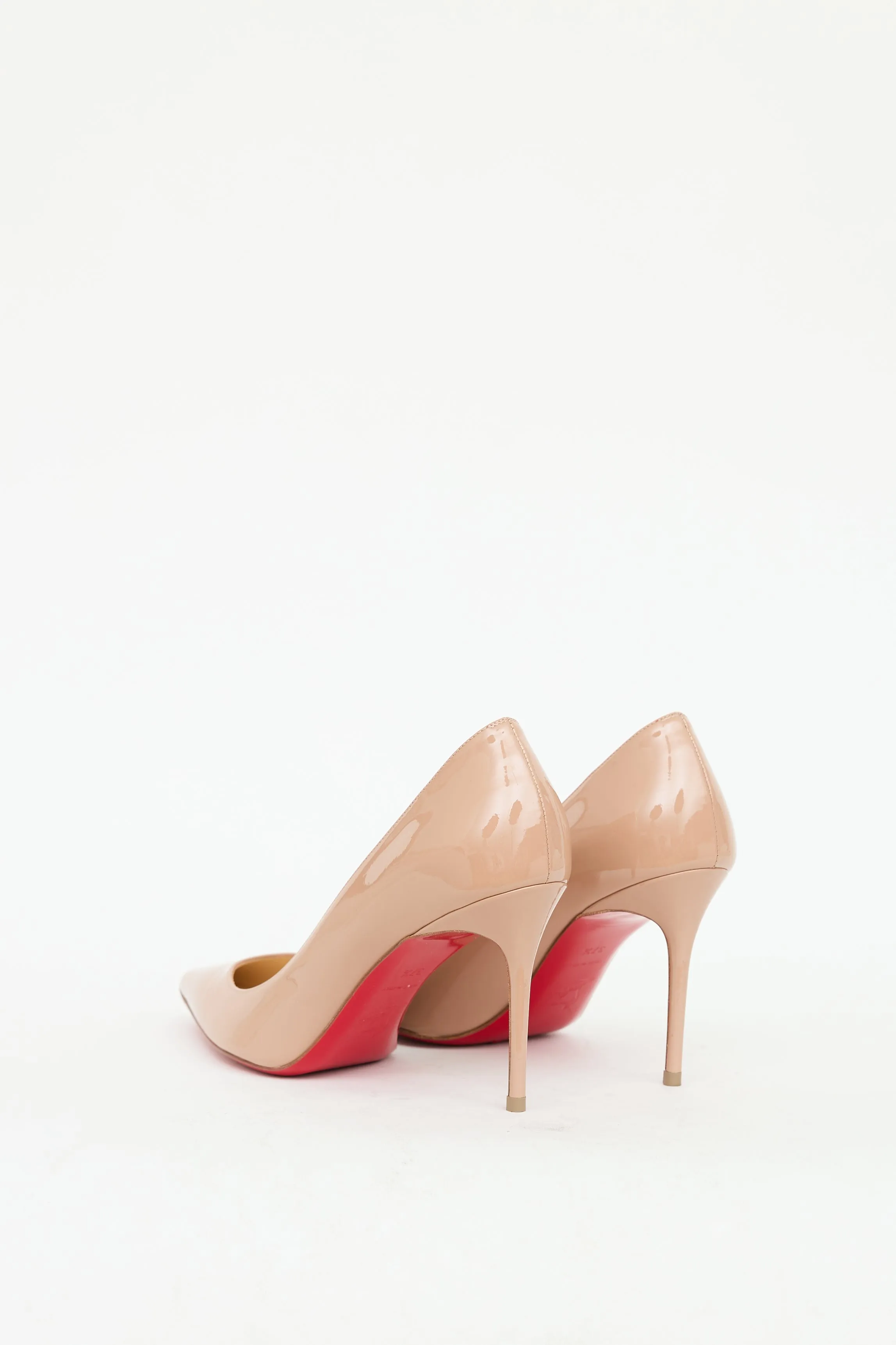 Beige Patent Leather Kate Heel