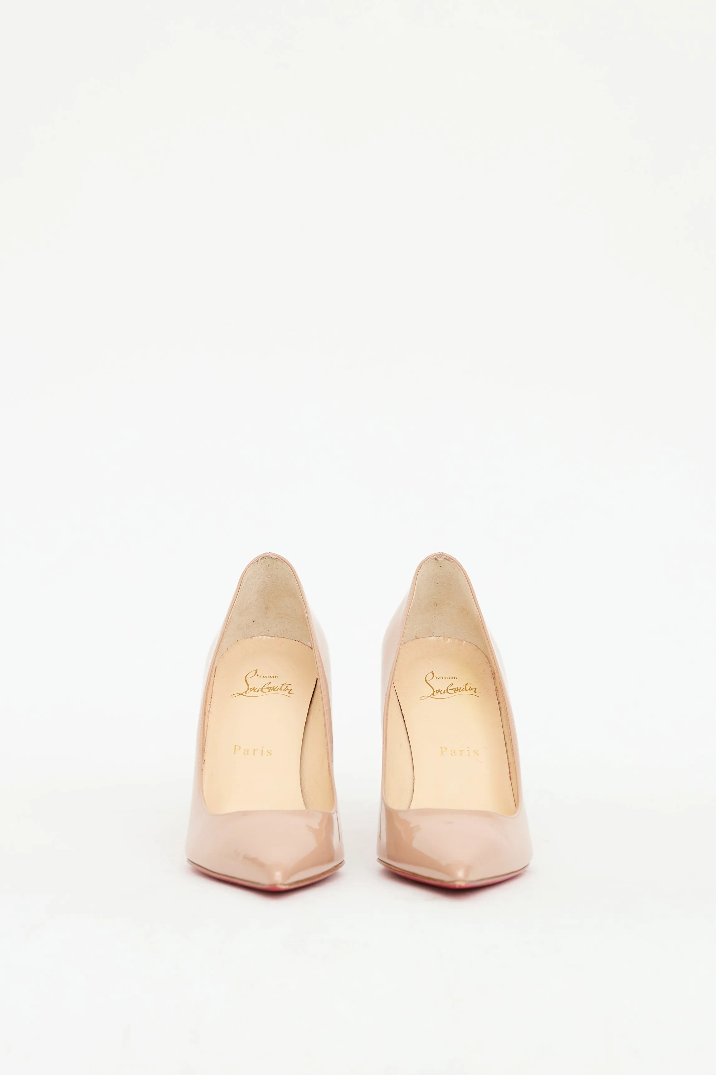 Beige Patent Leather Kate Heel