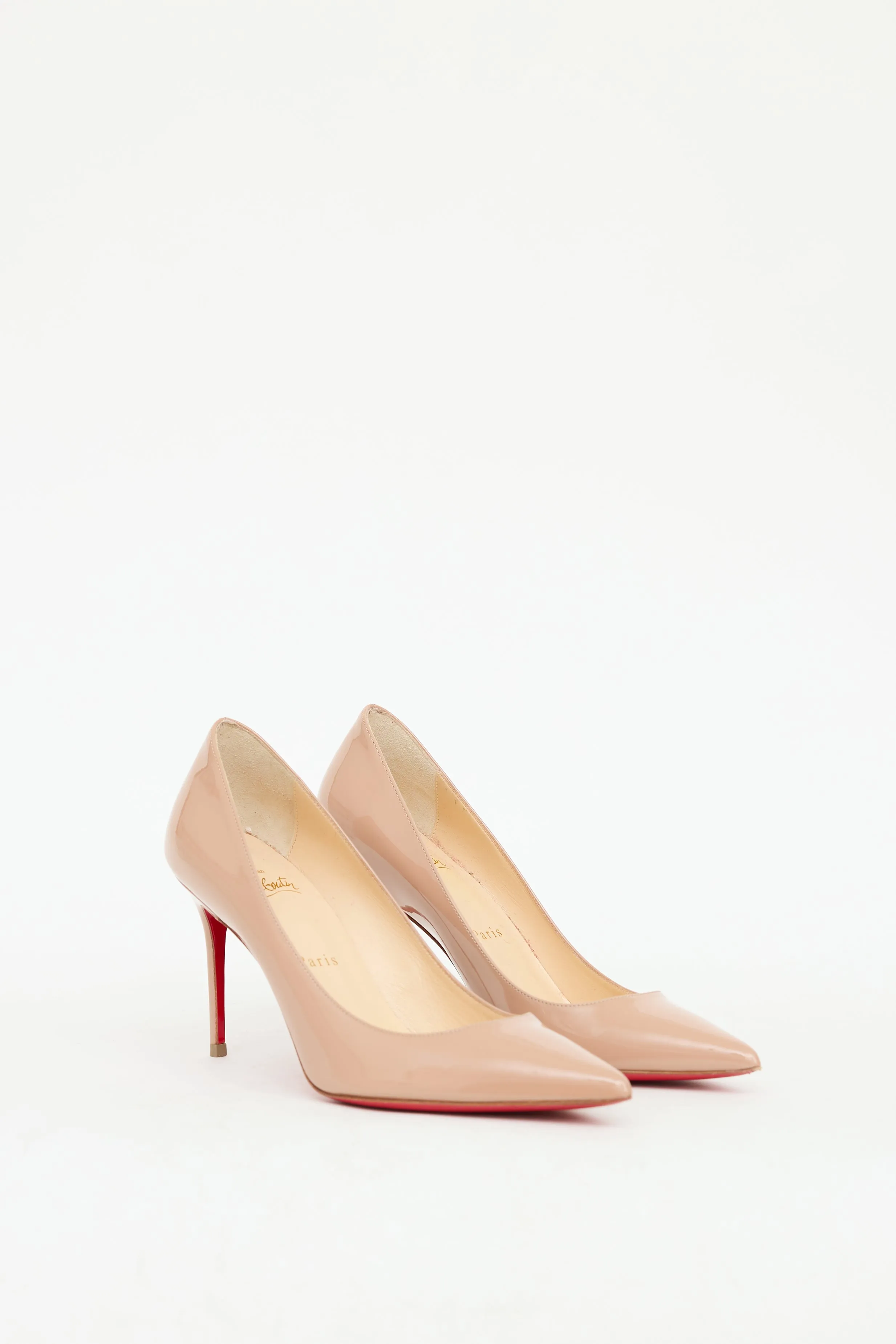 Beige Patent Leather Kate Heel