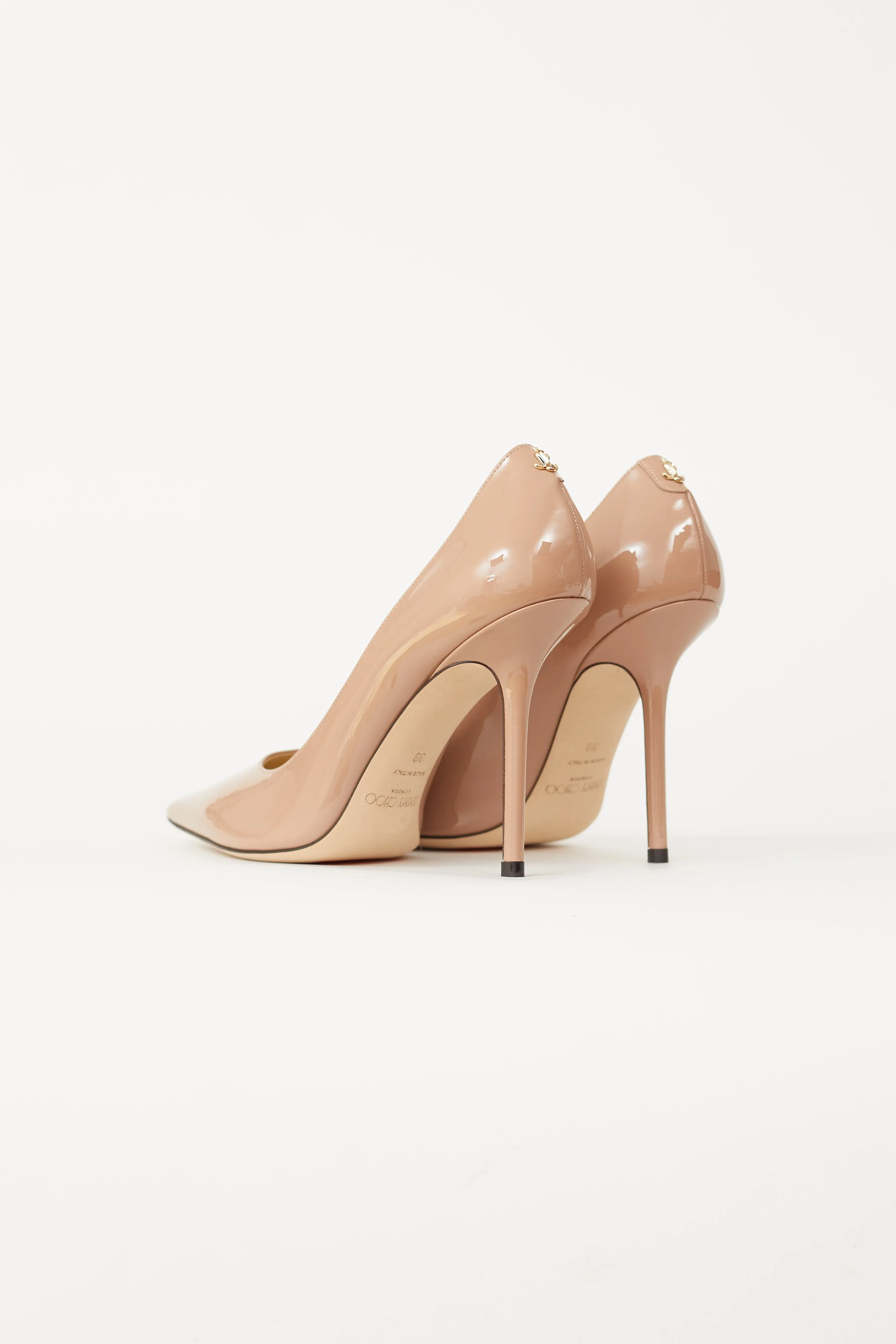 Beige Patent Leather Love 100 Pump