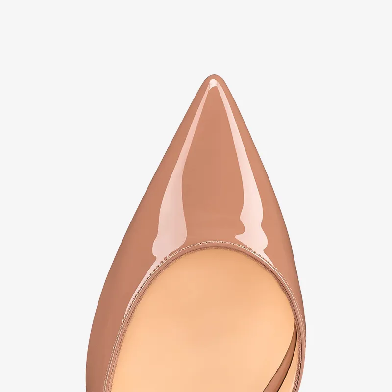 Beige Pumps with Arched Lines 60mm