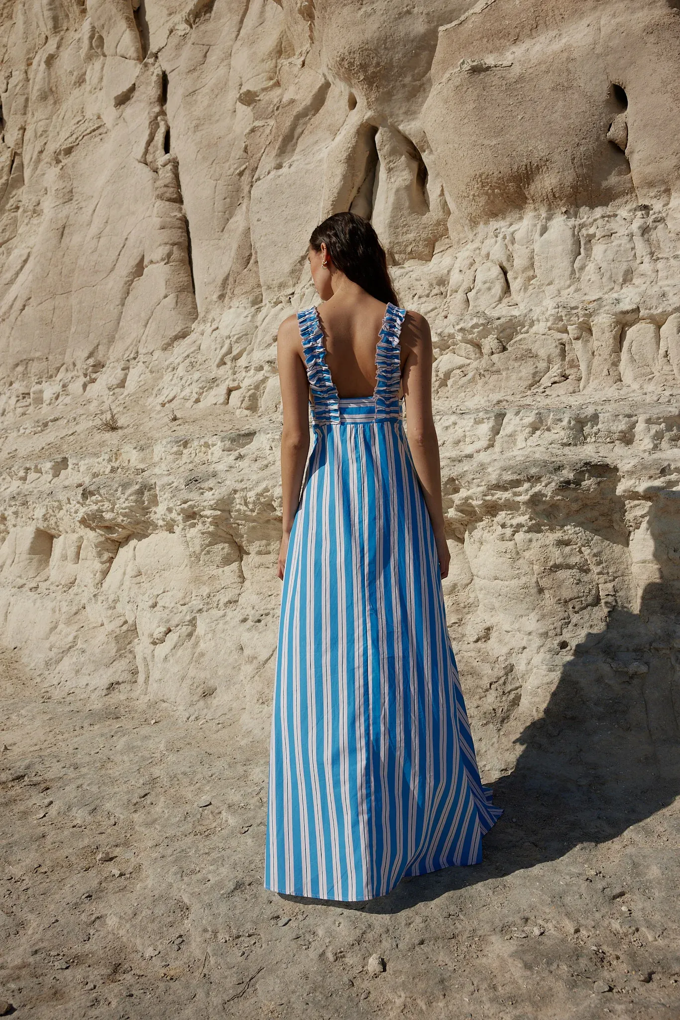 Betty Dress - Ocean Depths/Seashell Stripe