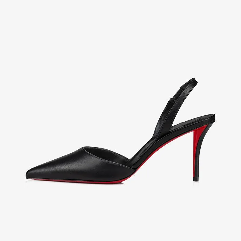 Black Leather Pointed Toe Pumps