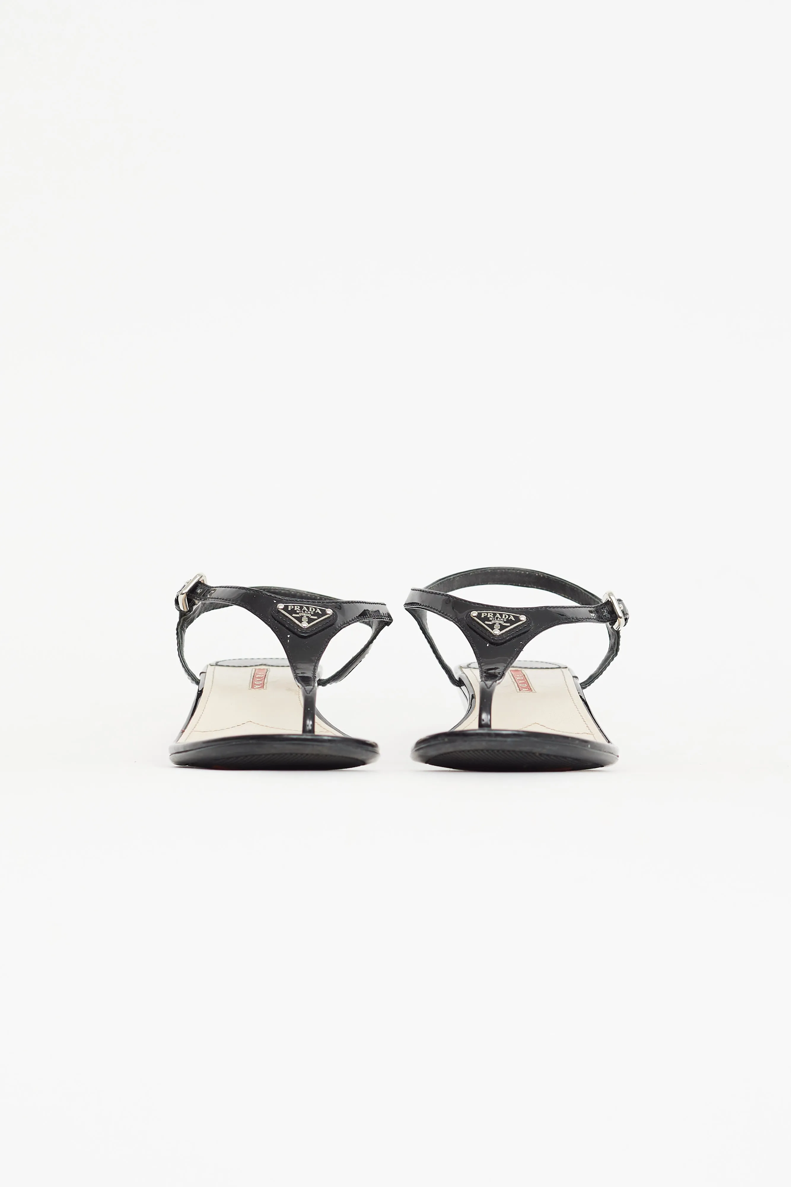Black Patent Leather Wedge Sandal