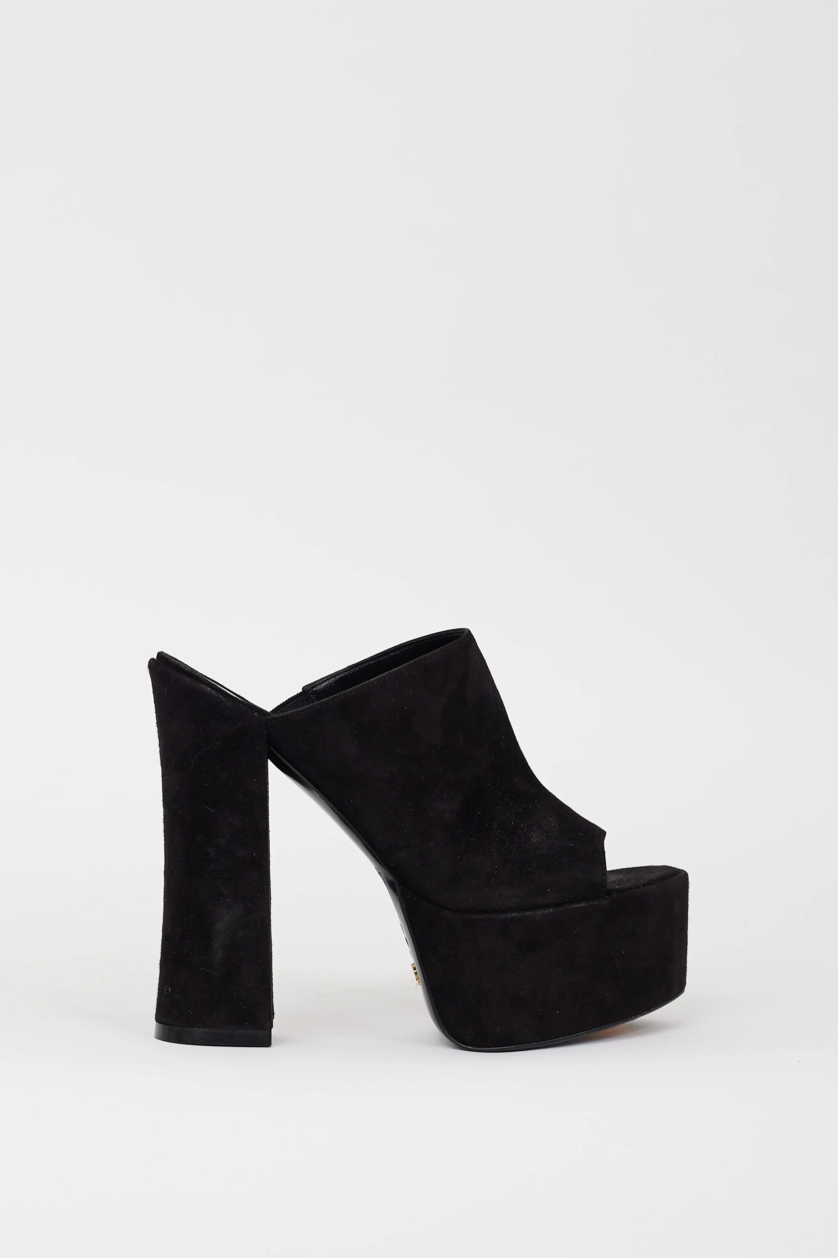Black Suede Skyhigh Platform Heel
