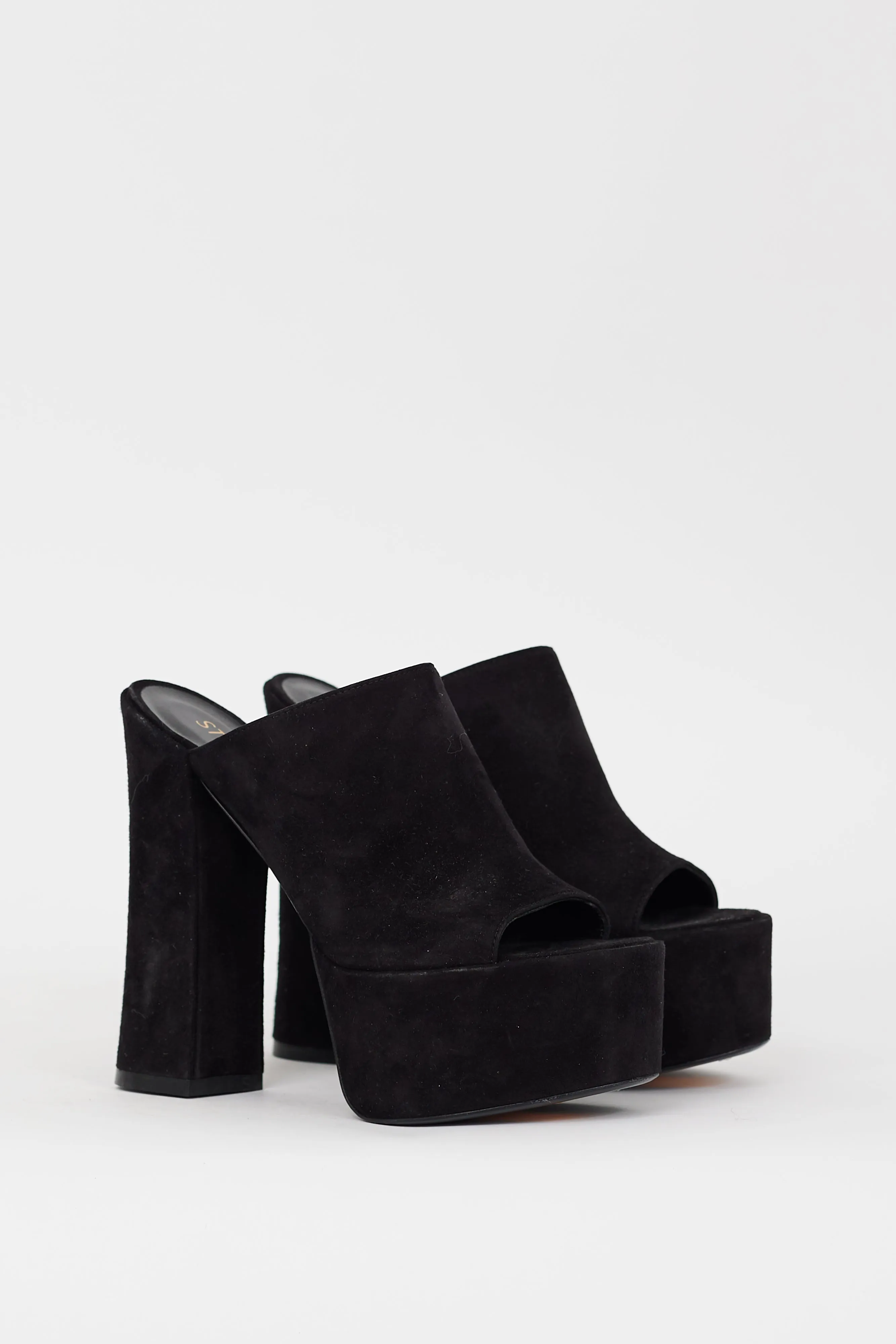 Black Suede Skyhigh Platform Heel