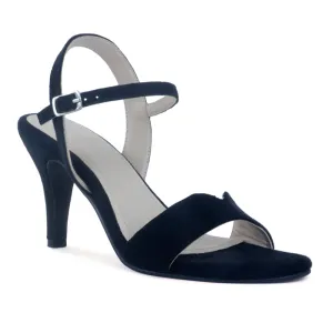 Black Suede Stiletto Sandal