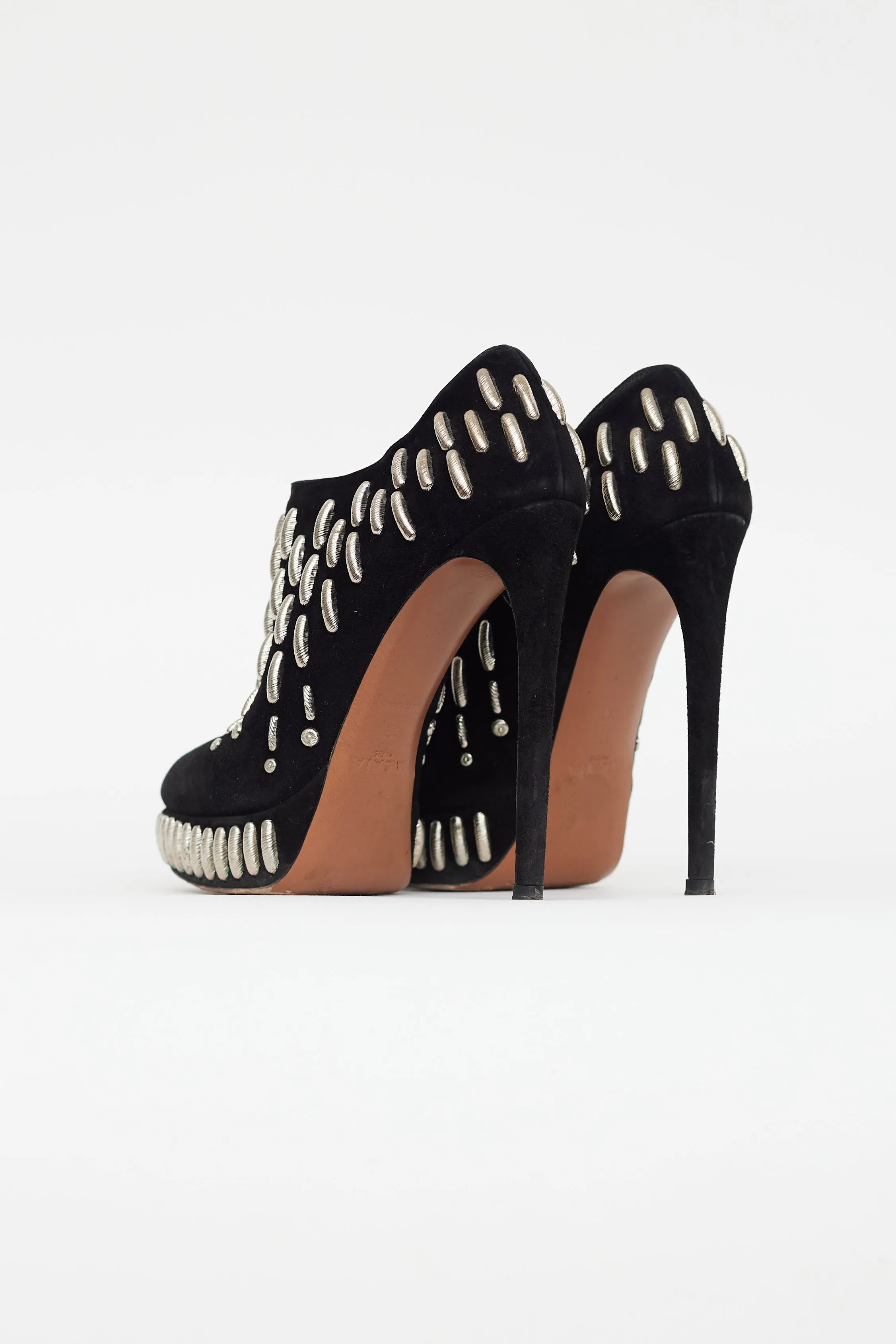 Black Velvet Silver Bead Heel