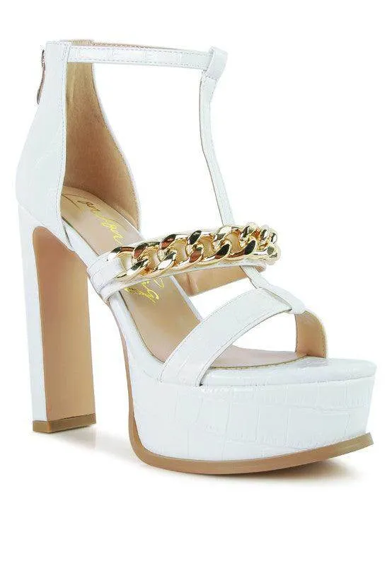 Bonita Metal Chain Zip Up Sandal