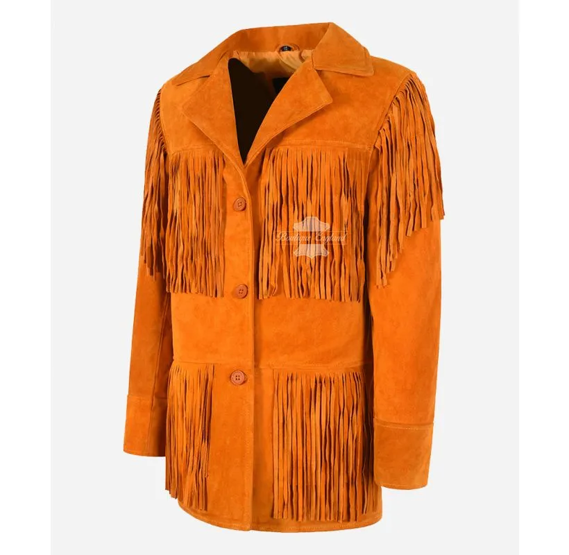 Bonnie Fringe Jacket Women Western Bohemian Fringe Suede Jacket