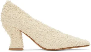 Bottega Veneta Off-White BouclÃ© Almond Pumps