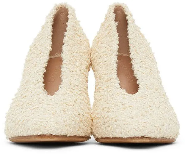 Bottega Veneta Off-White BouclÃ© Almond Pumps
