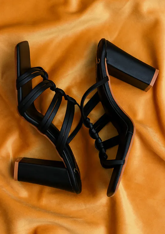 Brauch Black Multistrap Knot heel