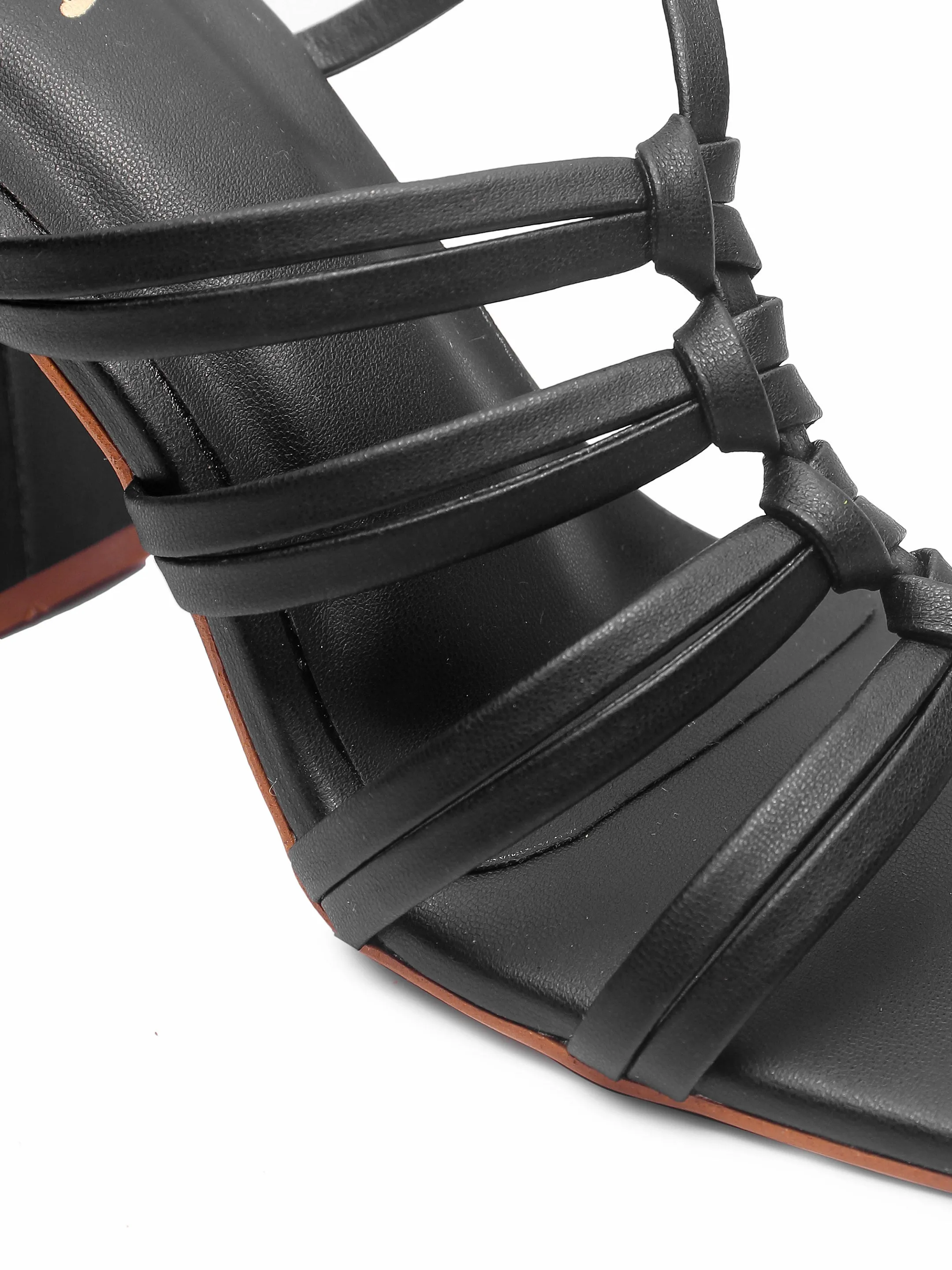 Brauch Black Multistrap Knot heel