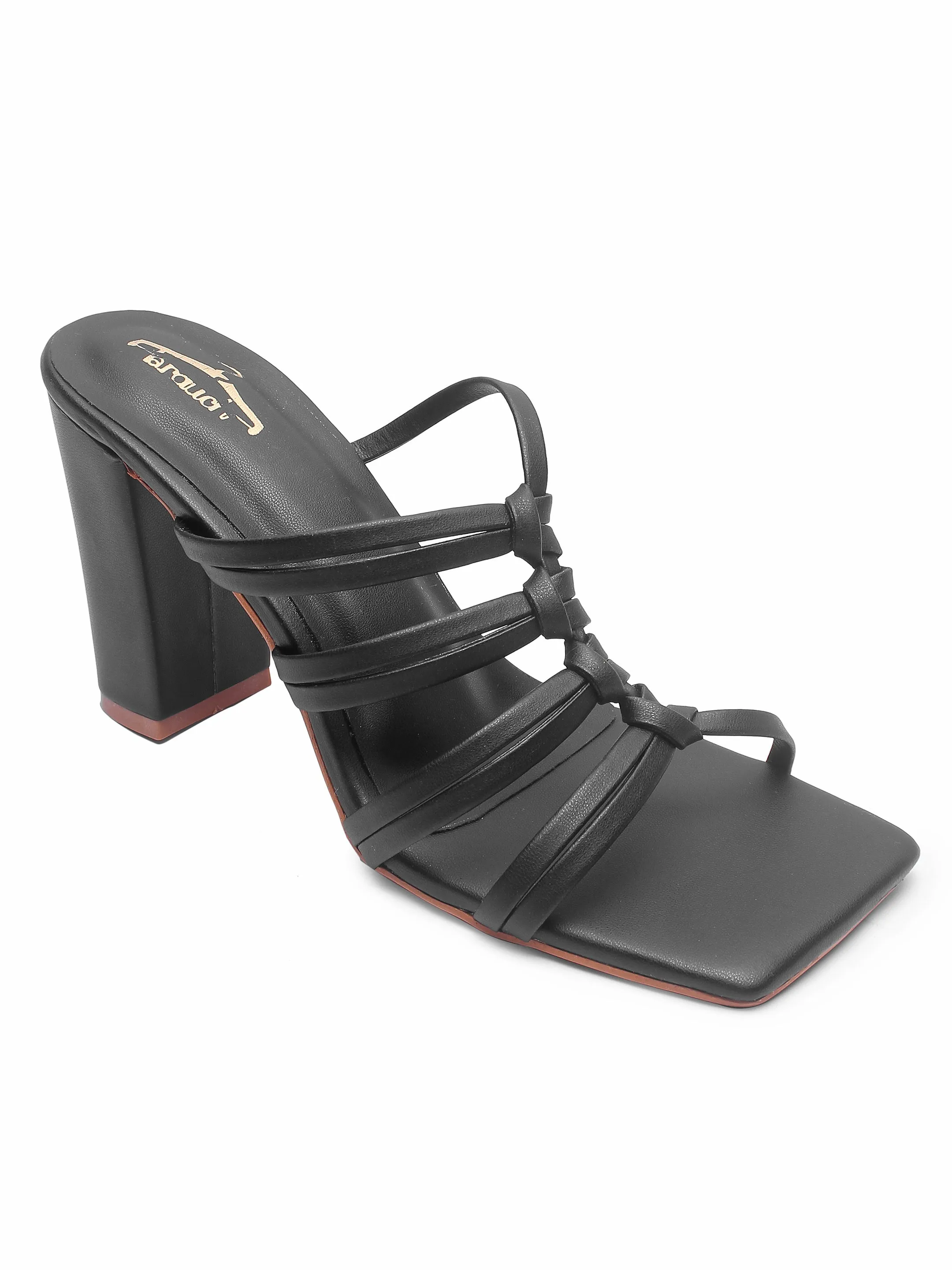 Brauch Black Multistrap Knot heel