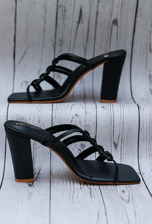 Brauch Black Multistrap Knot heel