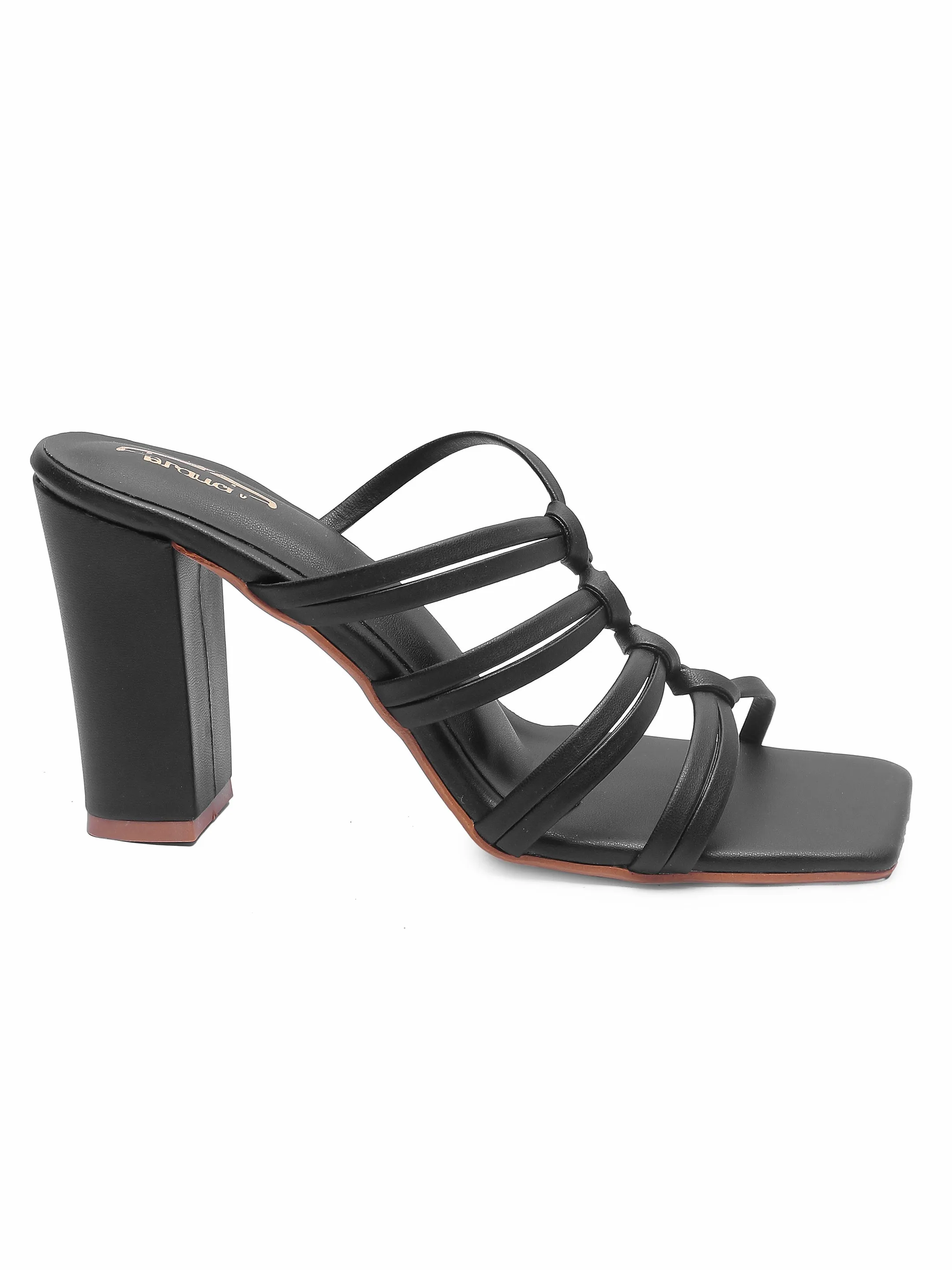 Brauch Black Multistrap Knot heel