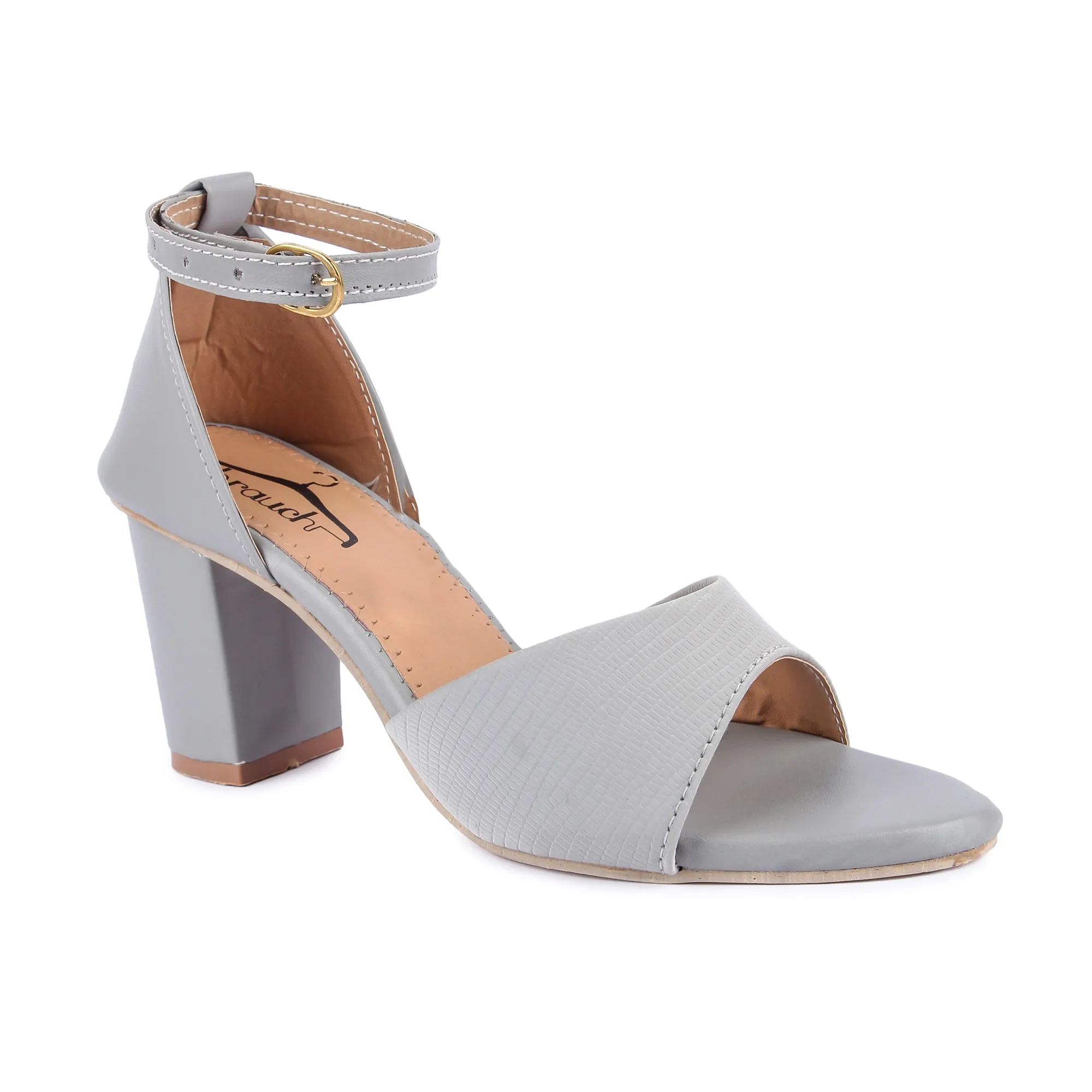 Brauch Women's Grey Patterned Block Heel