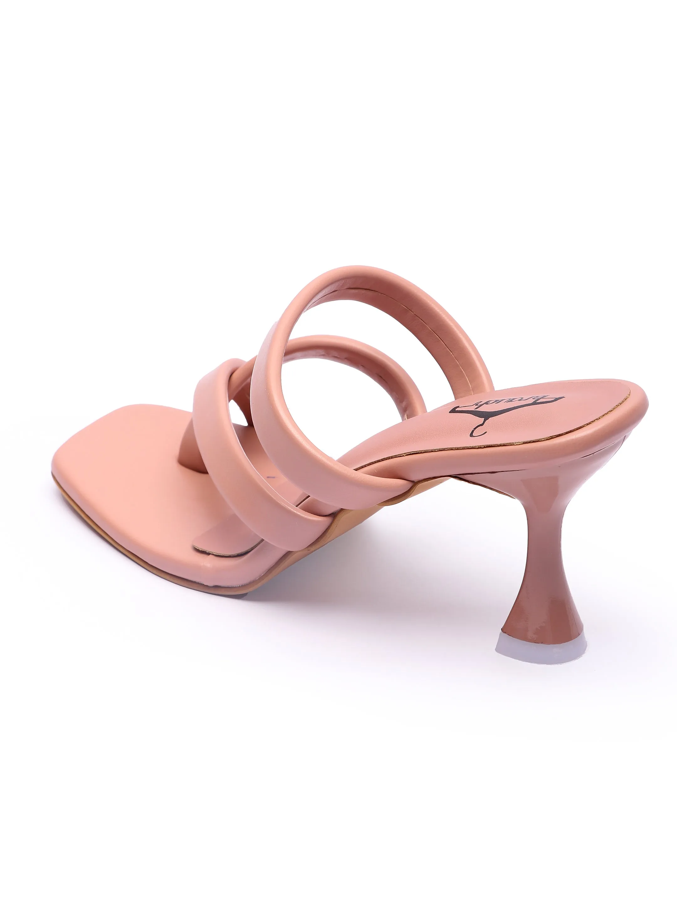Brauch Women's Peach Multistrap Spool Heel