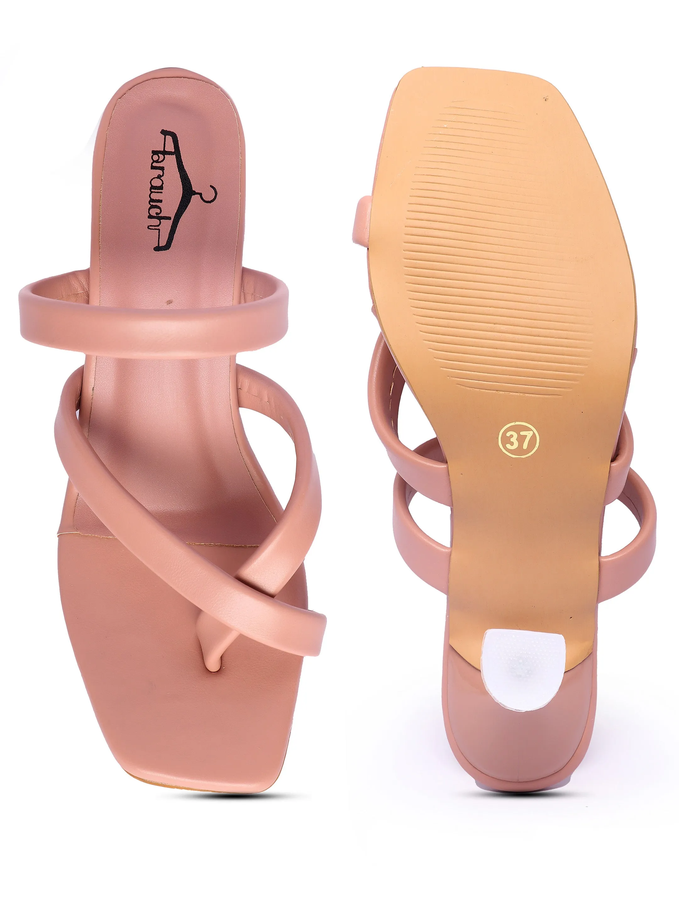 Brauch Women's Peach Multistrap Spool Heel