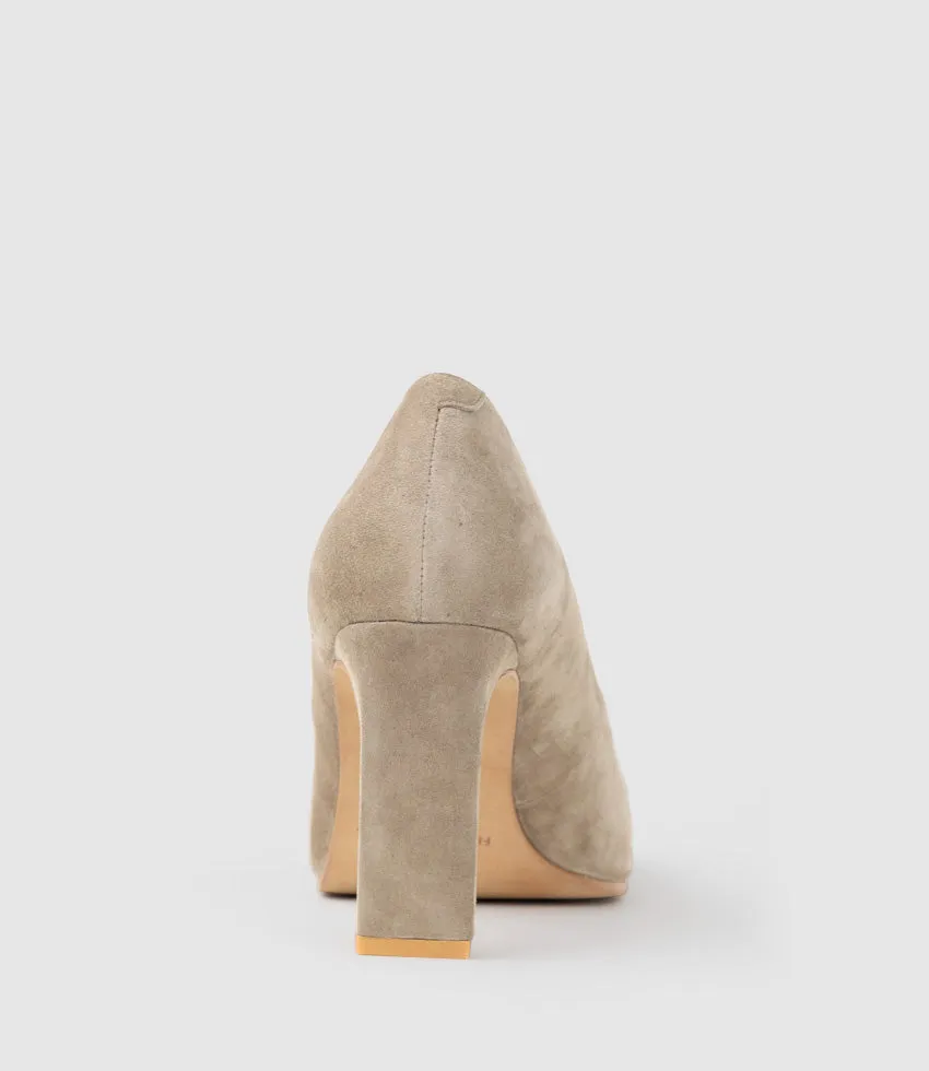 BROOKLYN85 Square Toe Pump in Latte Suede