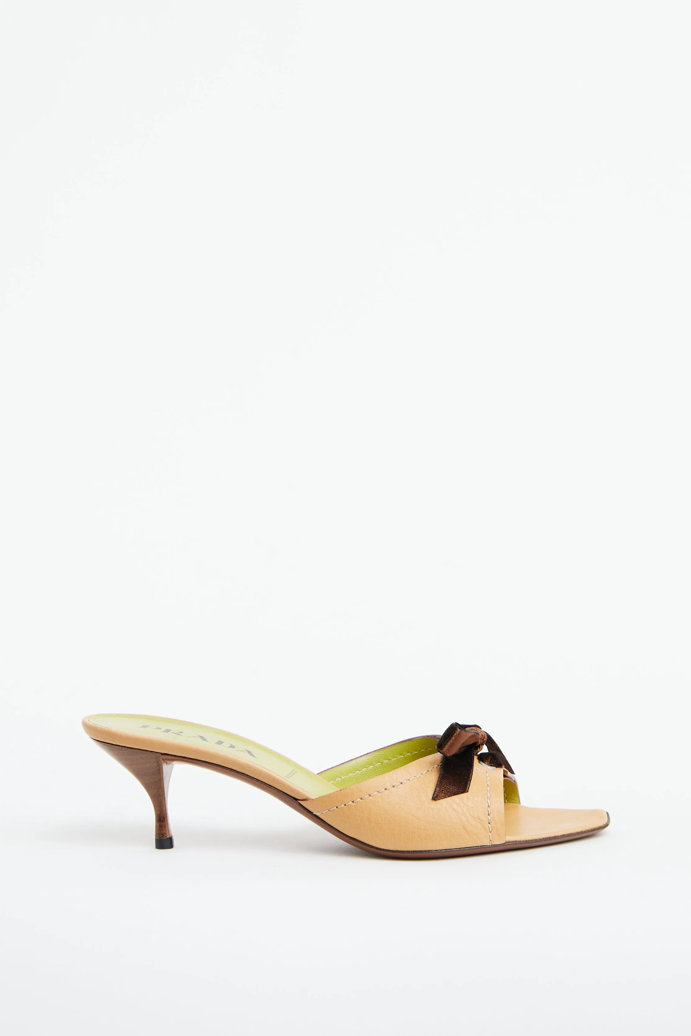 Brown Bow Kitten Heel