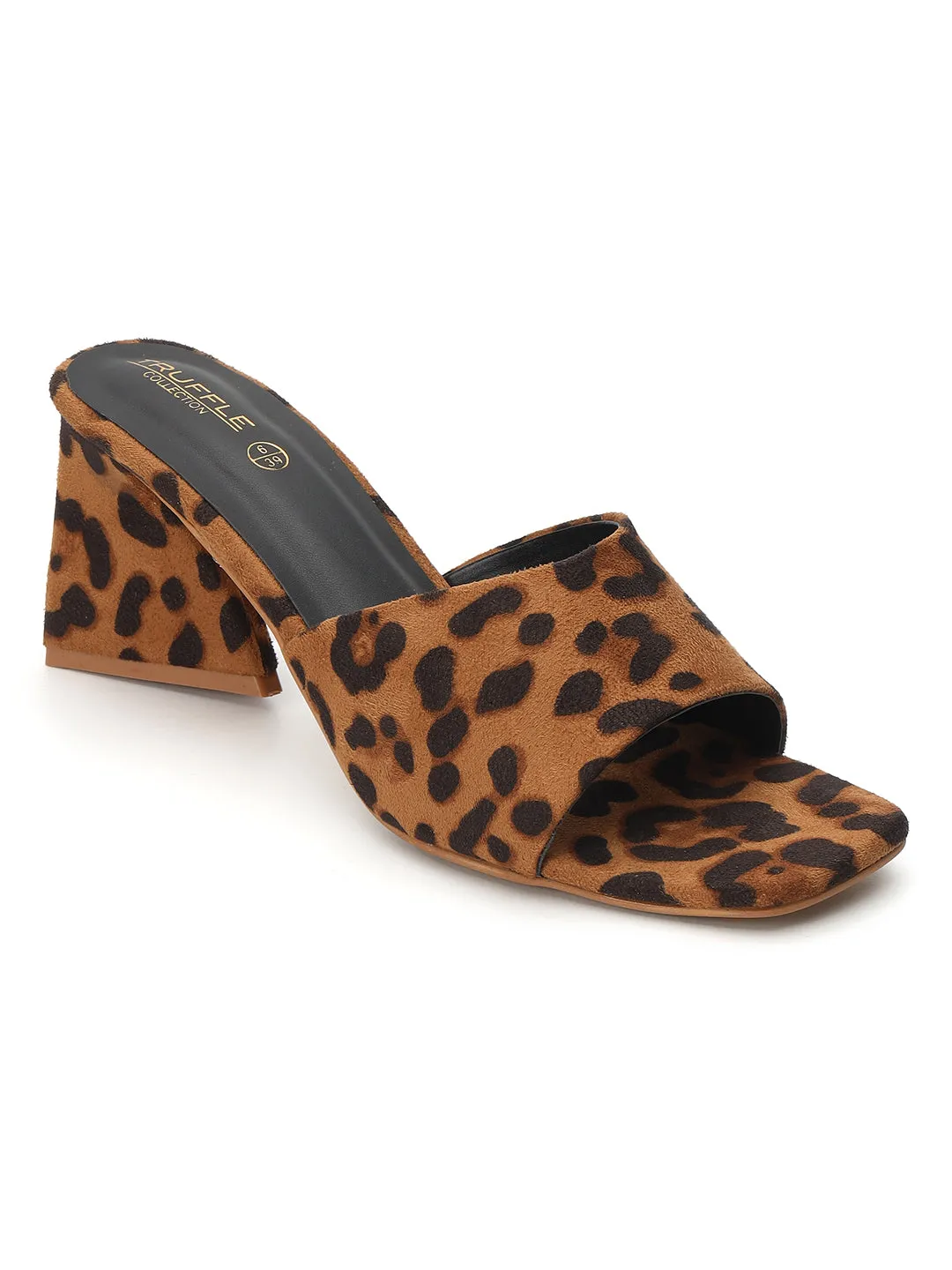 Brown Suede Stylish Slip-On Block Mules (TC-NK-005-BROLEO)