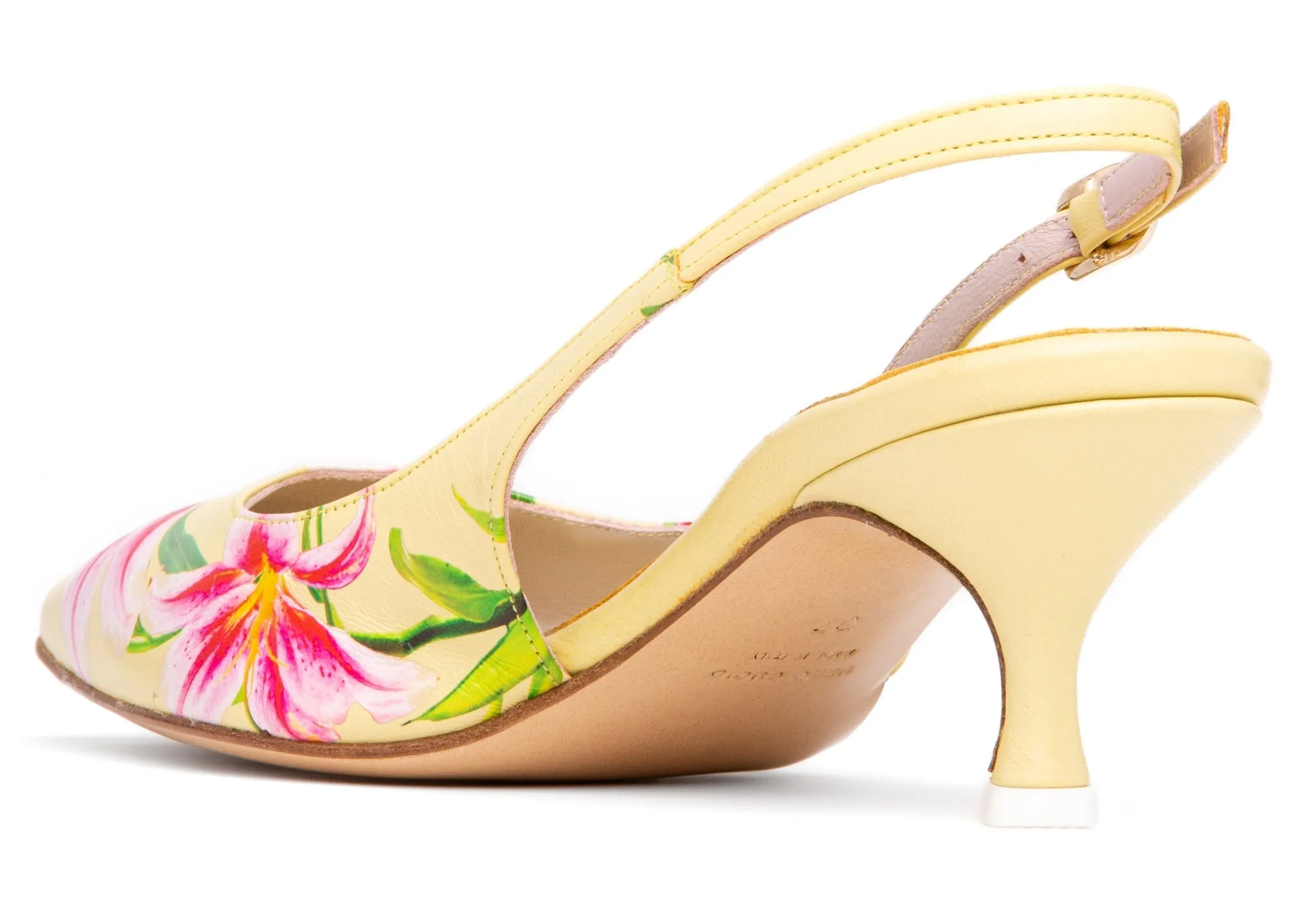 Cancun White Floral Printed Leather
