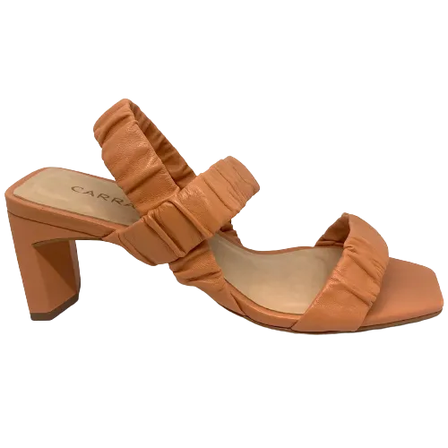 Carrano ruched leather heels (Soft Orange)