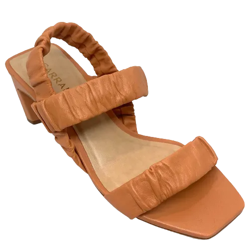 Carrano ruched leather heels (Soft Orange)