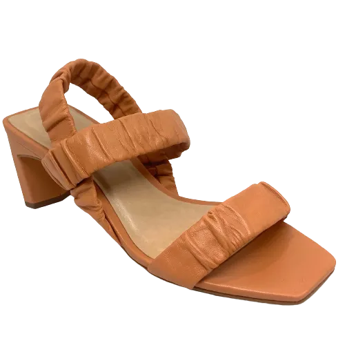Carrano ruched leather heels (Soft Orange)