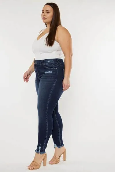 Cat's Whiskers Raw Hem High Waist Jeans