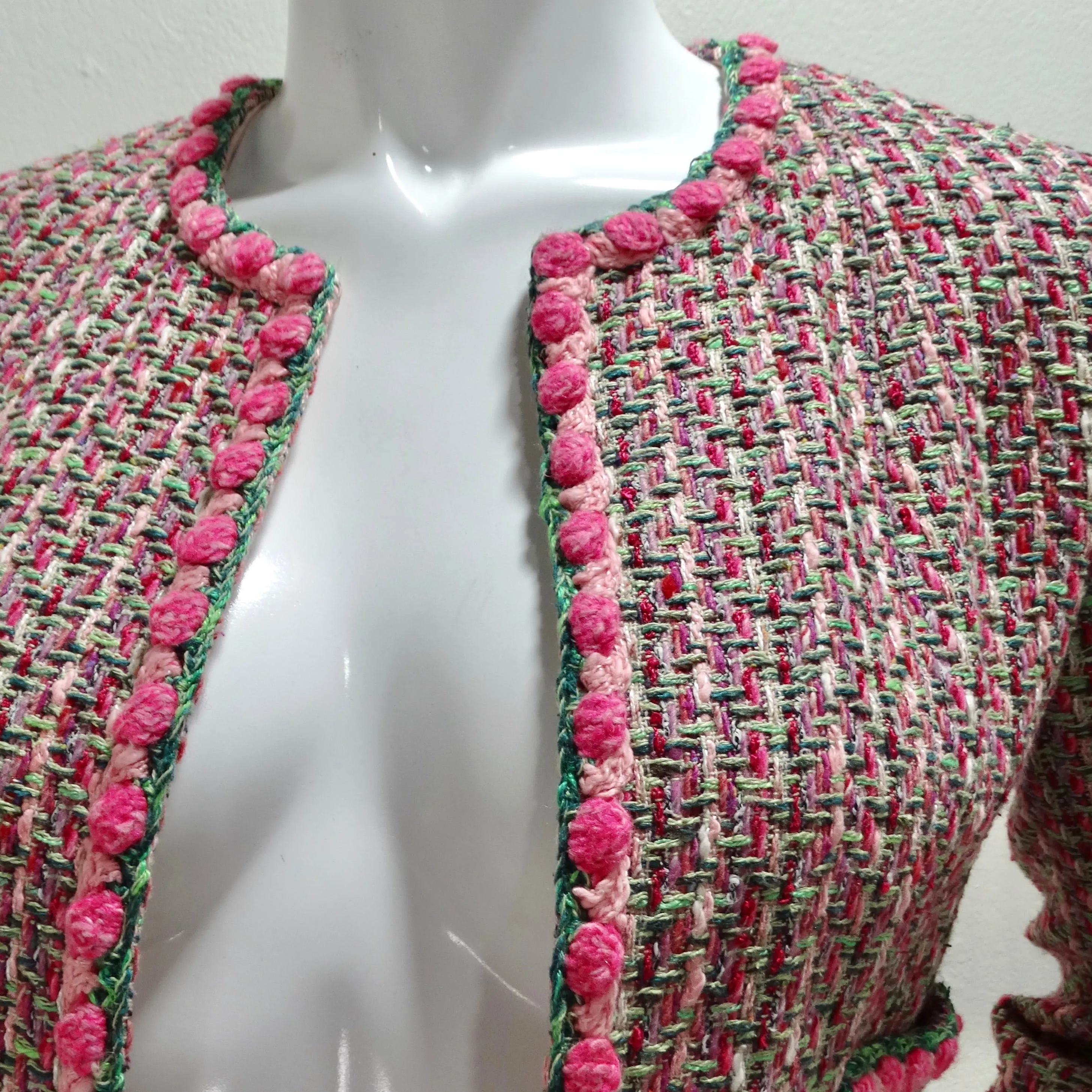 Chanel 2002 Pink Tweed Evening Jacket