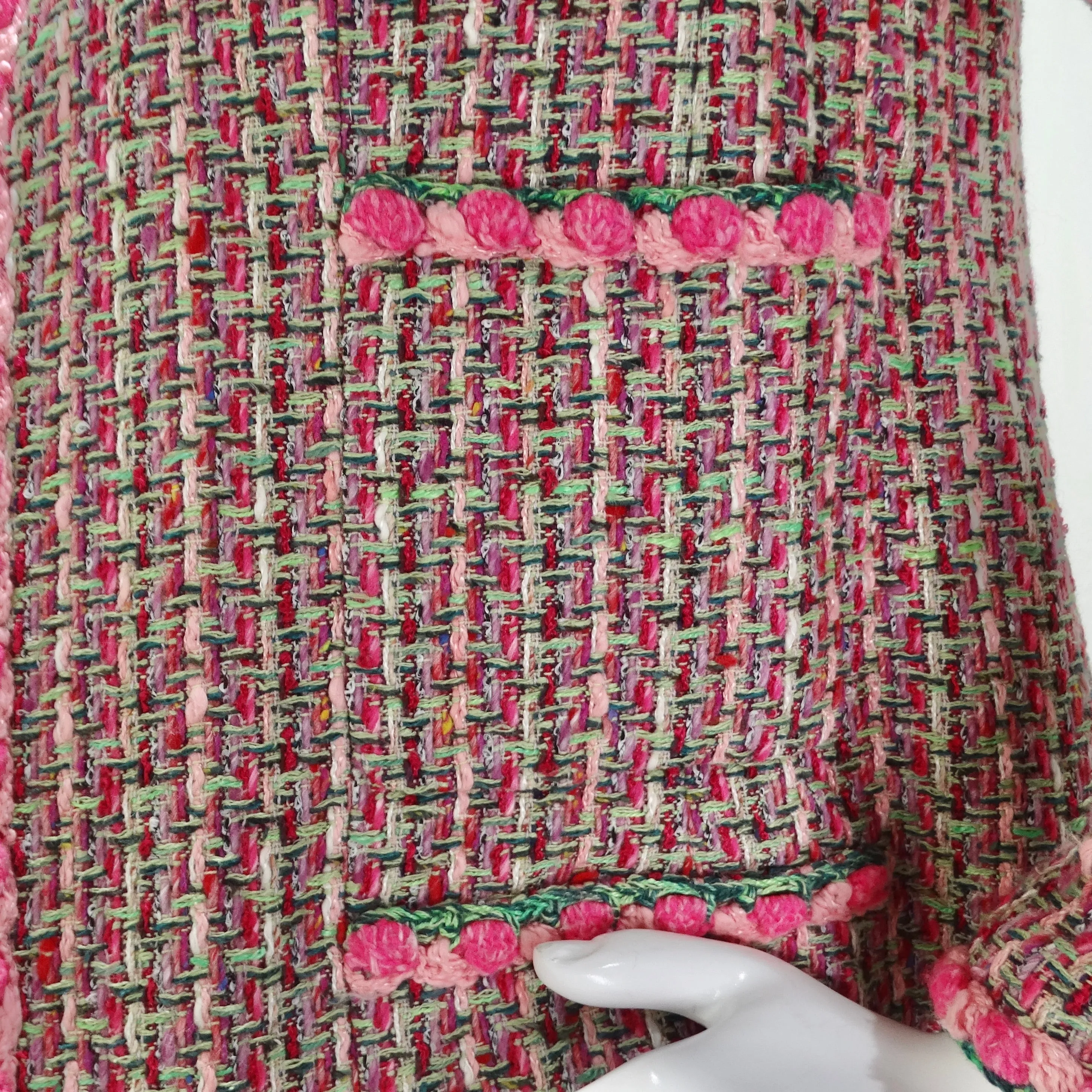 Chanel 2002 Pink Tweed Evening Jacket
