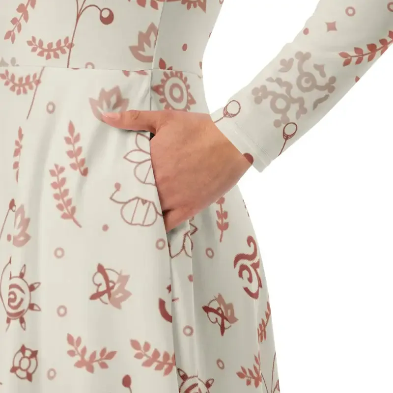 Charming Delicate Nature Midi Dress