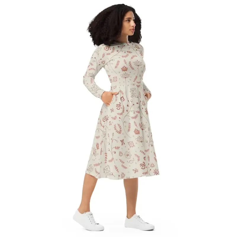 Charming Delicate Nature Midi Dress