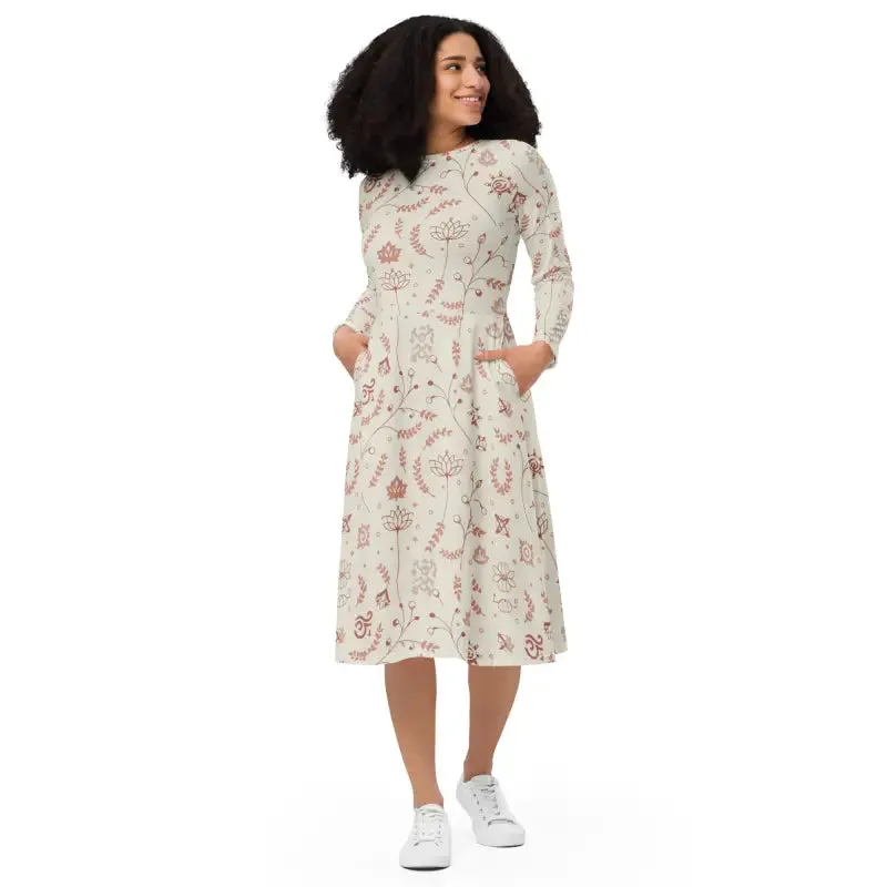 Charming Delicate Nature Midi Dress