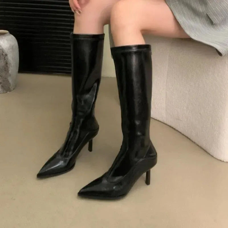 Chic Stylish Trendy Elegant Comfortable Fashionable Pointed Toe Knee High Boots