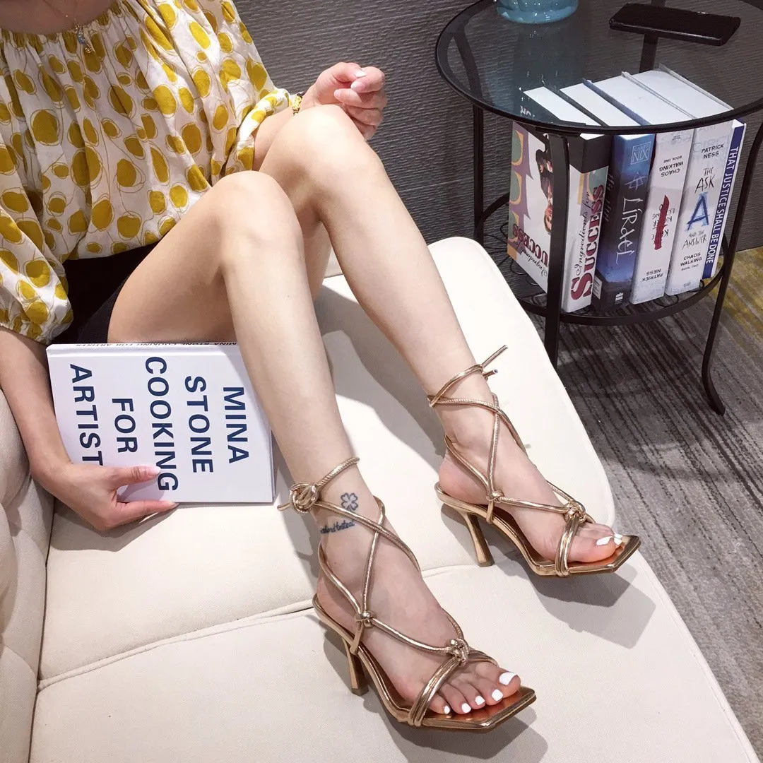 Chicvane Stilettos Criss Cross Strapy Roman Dress Sandals