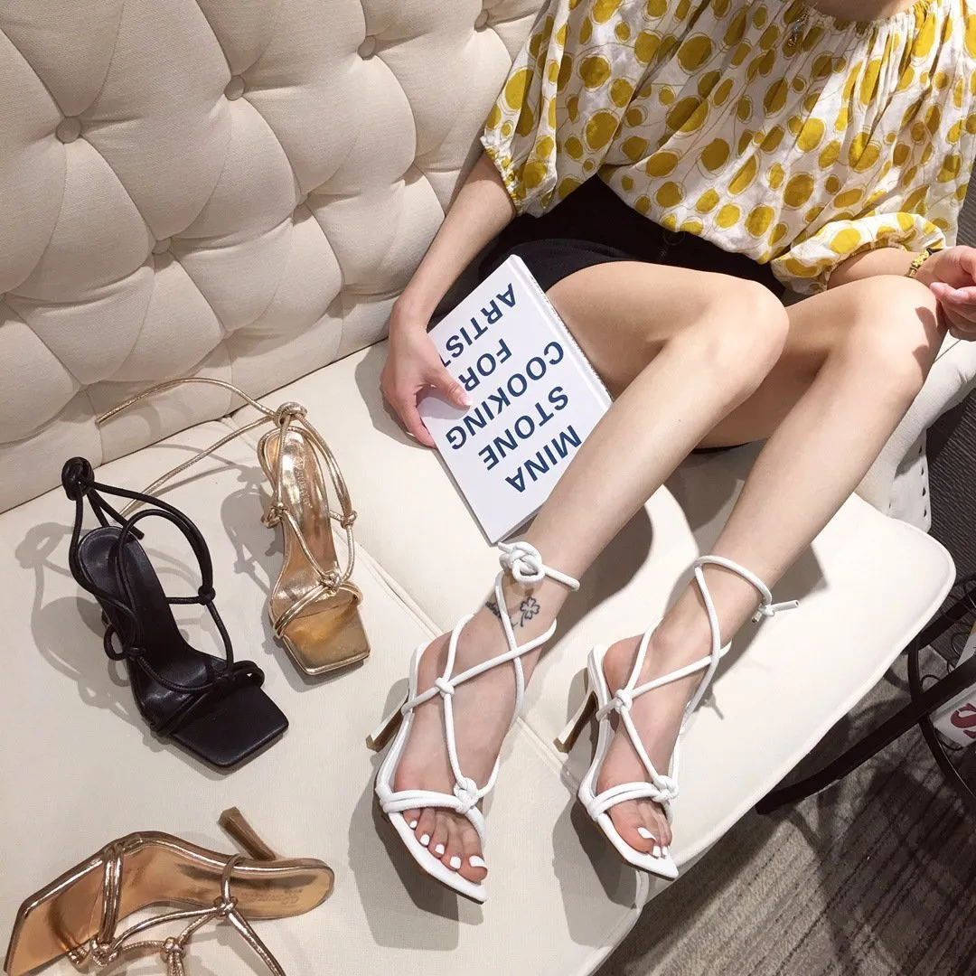 Chicvane Stilettos Criss Cross Strapy Roman Dress Sandals