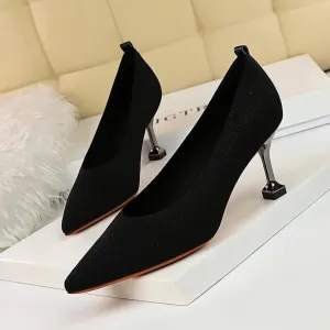 Chicvane Women's Mesh Stiletto Heels Pointed Toe Pump Shoes